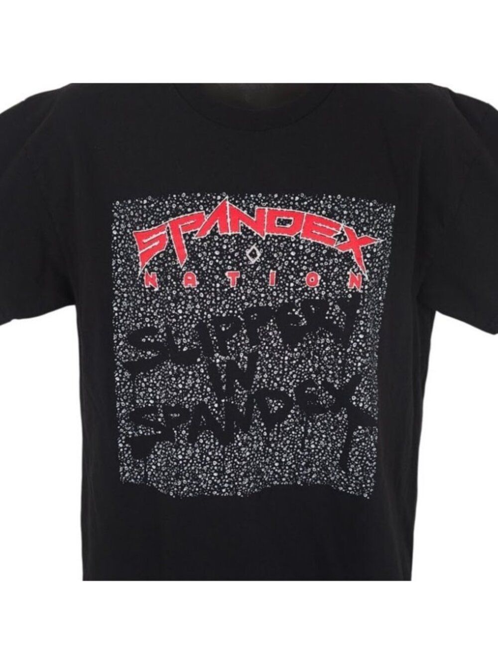 Spandex Nation T Shirt Mens Size Large Black Slippery In Spandex 80s Hair Band